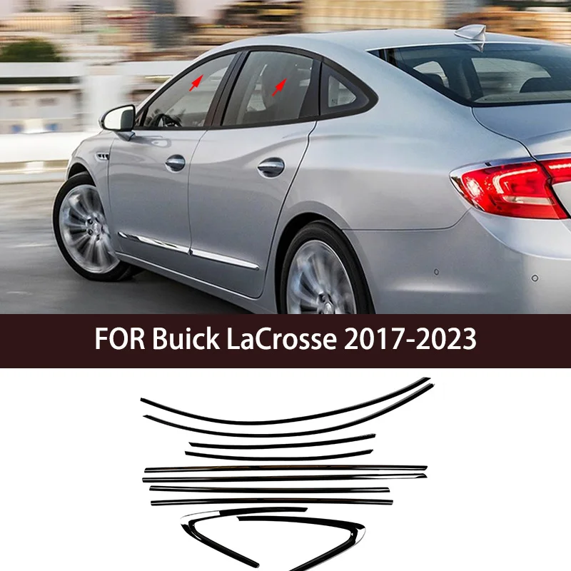 

Car accessories FIT For Buick LaCrosse 2017-2023 Stainless steel black Exterior Window Molding Strip Sill side Cover Trim