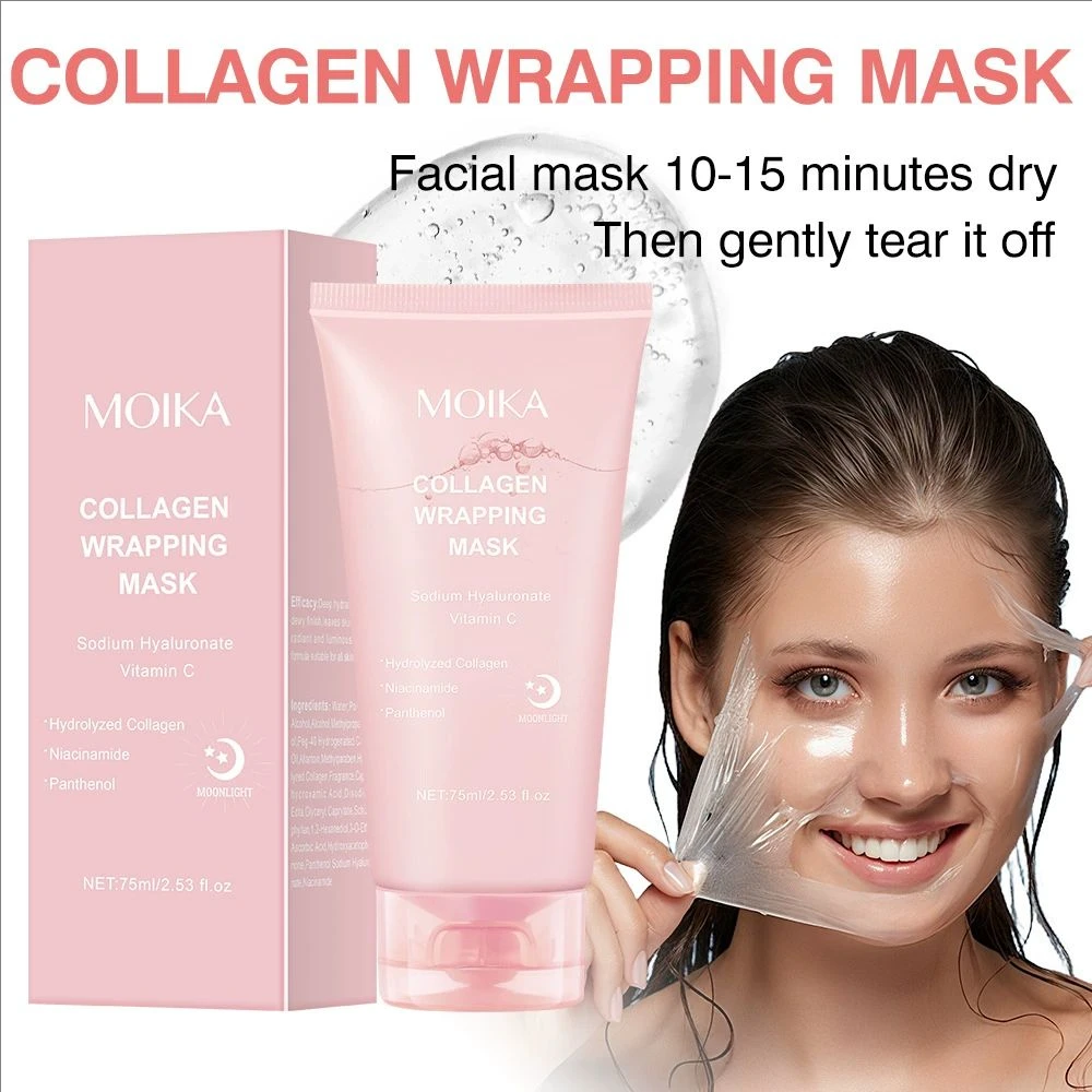 

Collagen Overnight Wrapping Peel Off Facial Mask Set Korean Collagen Night Wrapping Mask Deeply Hydrates Night Care Mask Cream