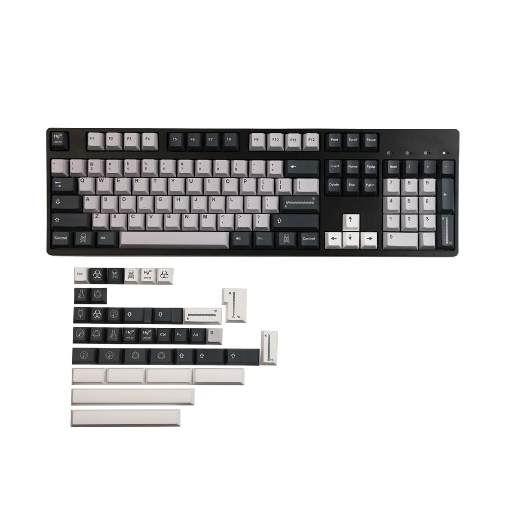 GMK Mercury Keycap Elemen Kimia ISO Enter 1.75U 2U 2.25U Shift 2U 2.25U 2.75U 3U 6.25U 7U Spacebar untuk Keyboard Mekanis