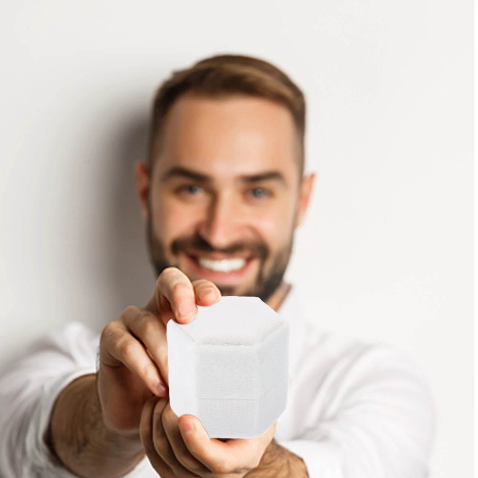 

Ring Box Hexagon Single Compartment Storage Case for Wedding Engagement Bridal Jewelry Holder Organizer Packaging