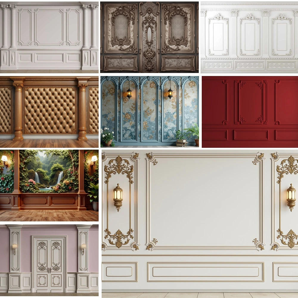 

MOON.QG Interior Retro Wall Photo Background European Living Room Interior Backdrop Photography Accessories Photocall Studio