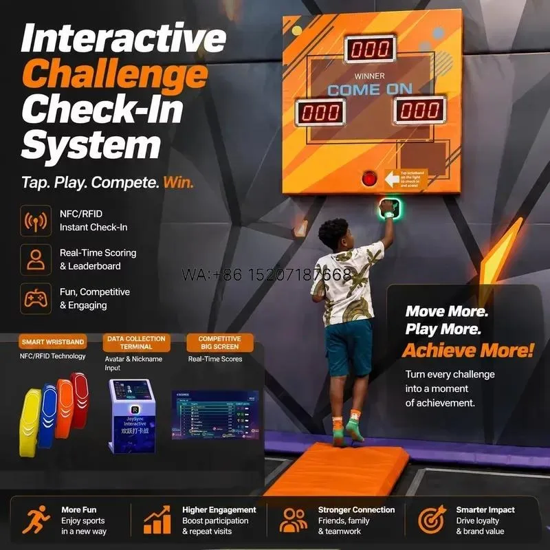 Wmwmnu Interactive Challenge Check-in System RFID Wristband Sensing Registration Real-time Scoring Leaderboard for Indoor