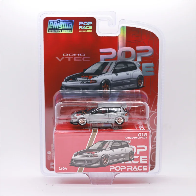 Chase Enigma x Pop Race 1:64 RWB997 GT Wing Blister Card Version Purple / PANDEM CIVIC EG6