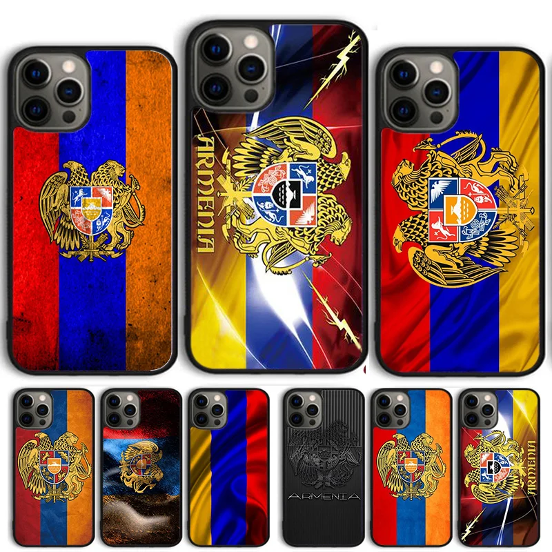 Armenia Coat Of Arms Flag Phone Case Cover For iPhone 15 16 14 13 12 Pro Max mini 11 Pro Max XS XR Plus Coque Shell