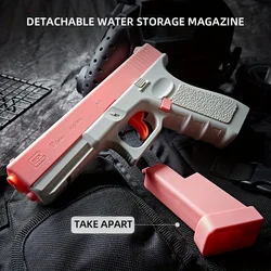 Glock Water Gun Toy Children's High Pressure and Strong Ammunition Feeding Continuous Water Gun Glock Water Spray Gun Outdoor Wa