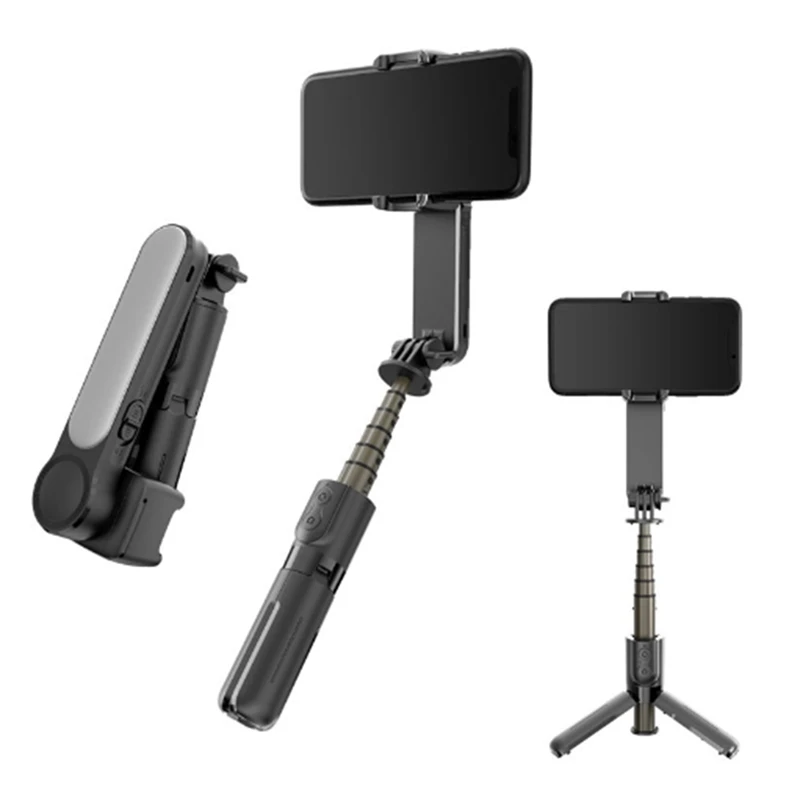 

Gimbal Stabilizer Aluminum Alloy With Fill Light Selfie Stick Foldable Wireless Tripod Wireless Bluetooth For IOS Android