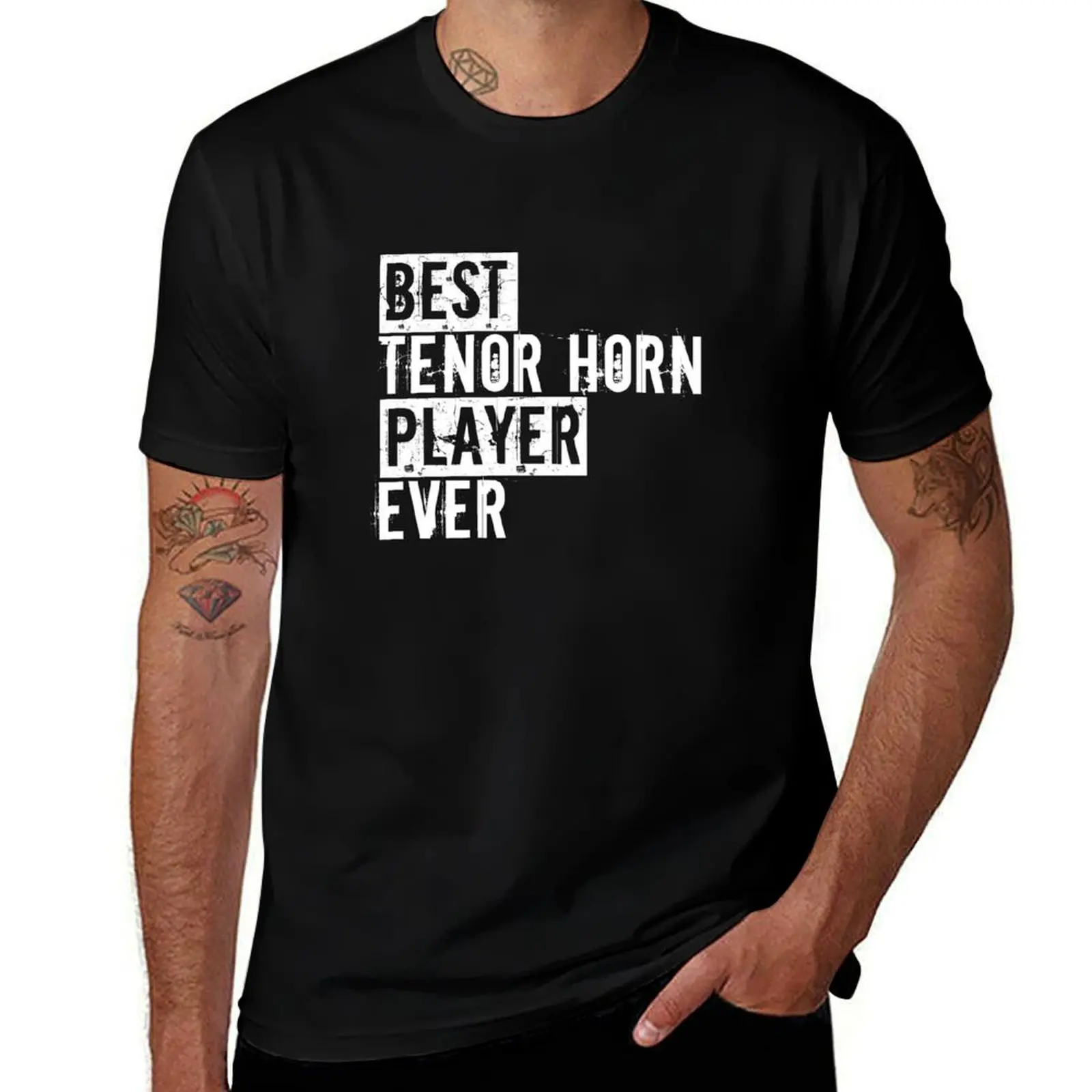 Funny Brass Music Best Tenor Horn Player Ever Hornist Shirt T-Shirt Comfort Stretch Tee Shirt T-Shirt