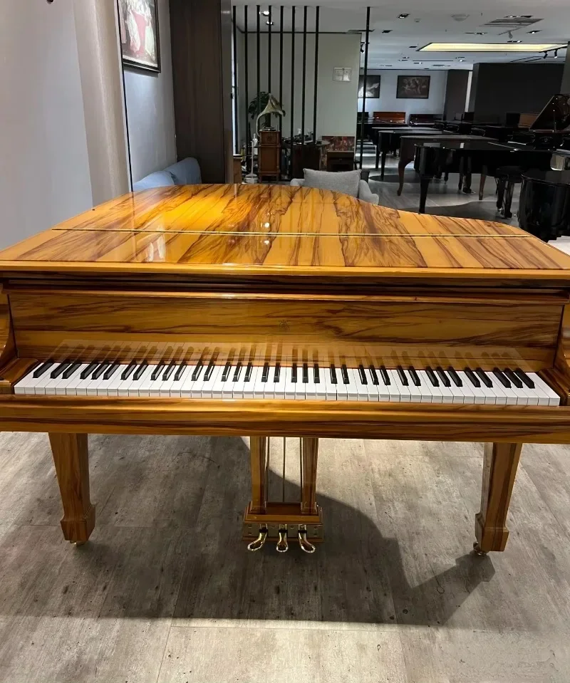 Custom  Acoustic Grand Piano in Peacock Blue Color Solid Wood Keyboard Mechanical Style