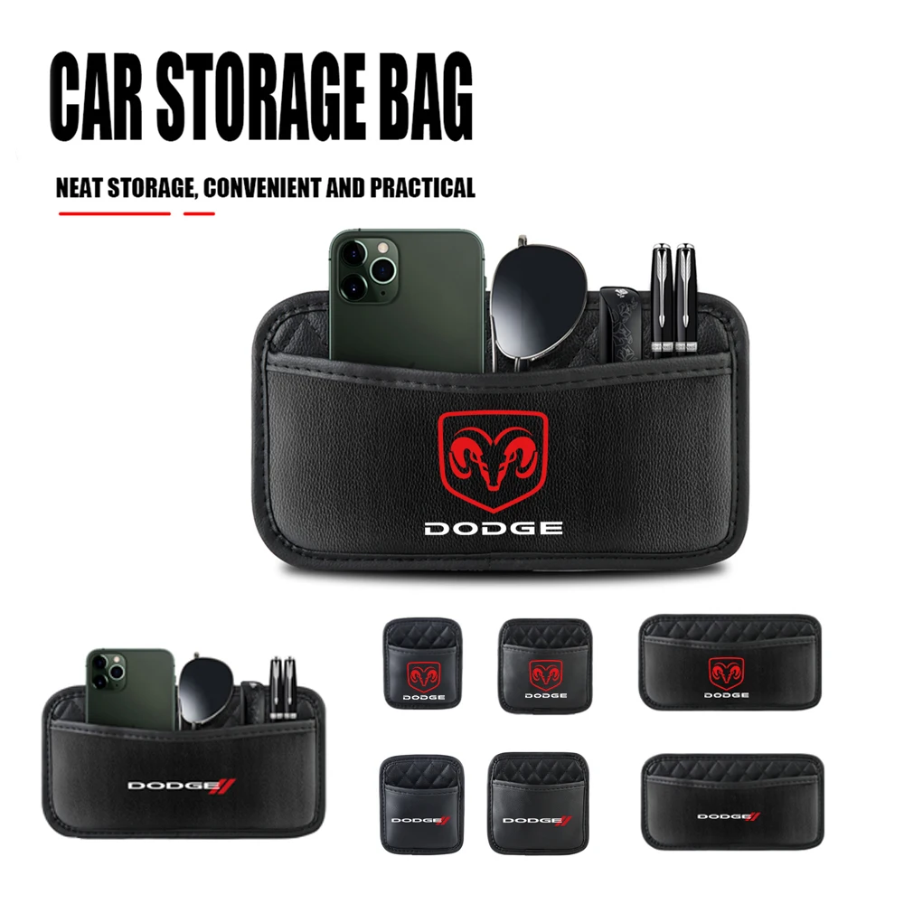 Bolsa Organizadora de Couro para Interior de Carro, Acessórios Automotivos para Dodge Durango, Caliber, Dakota, Neon, SXT, Nitro, Ram, Dart