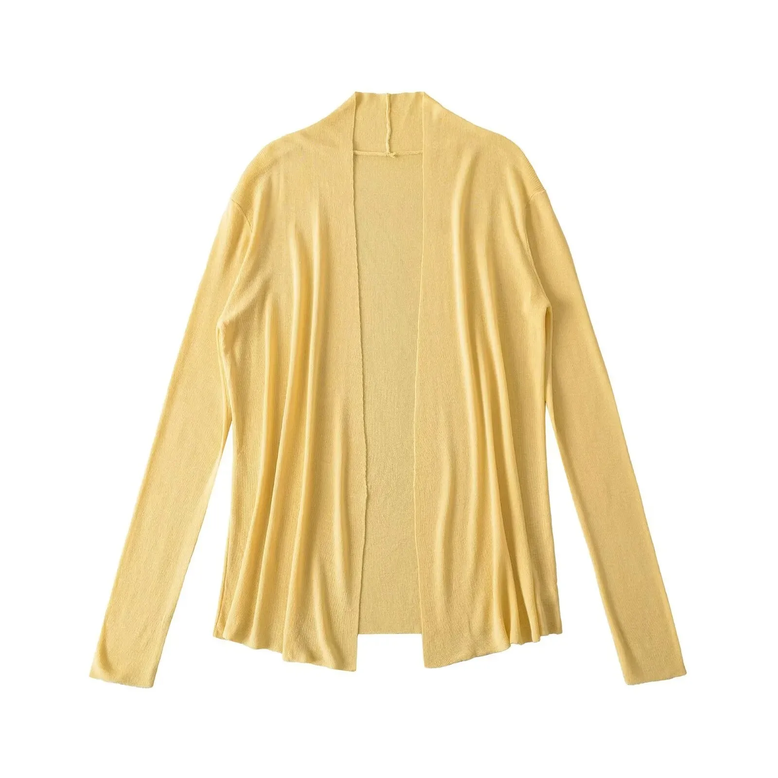 

Casual Loose Trendy Fit Versatile Cardigan For Women Autumn New Sun Protection Irregular Solid Color Long Sleeve Shawl Coat 3QJ8