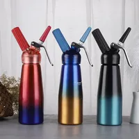 New 500ml Pure Aluminum Cream Gun Chantilly Siphon Whipped Cream Dispenser Cream Foaming Gun Kitchen Accessories Tools ++Nozzle