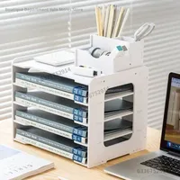 Multi-layer Storage Rack Desktop File Organizer Archives Office Classification Supplies Space-Saving Creative Desk Organizer