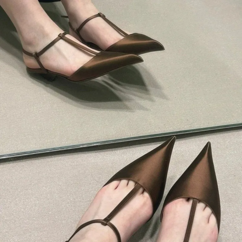 Shoes for Women Sexy Pointed Toe Women's Sandals Comfortable Low Heel Trendy Sandal Simple Versatile Large Size Pumps