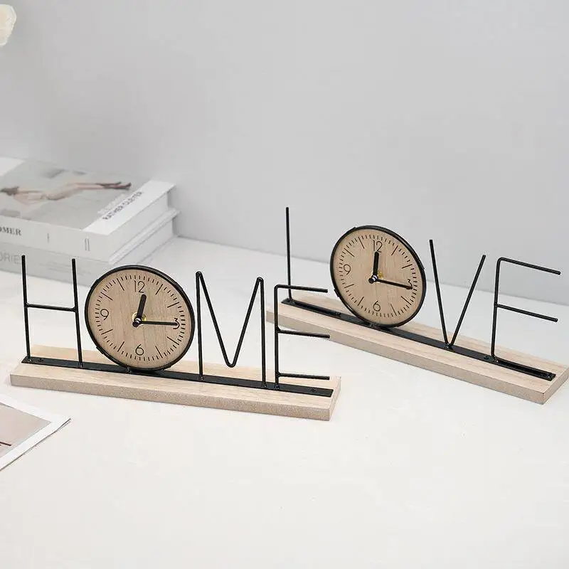 Clock ornament ins wind desktop desktop display high value small silent creative living room clock clock household