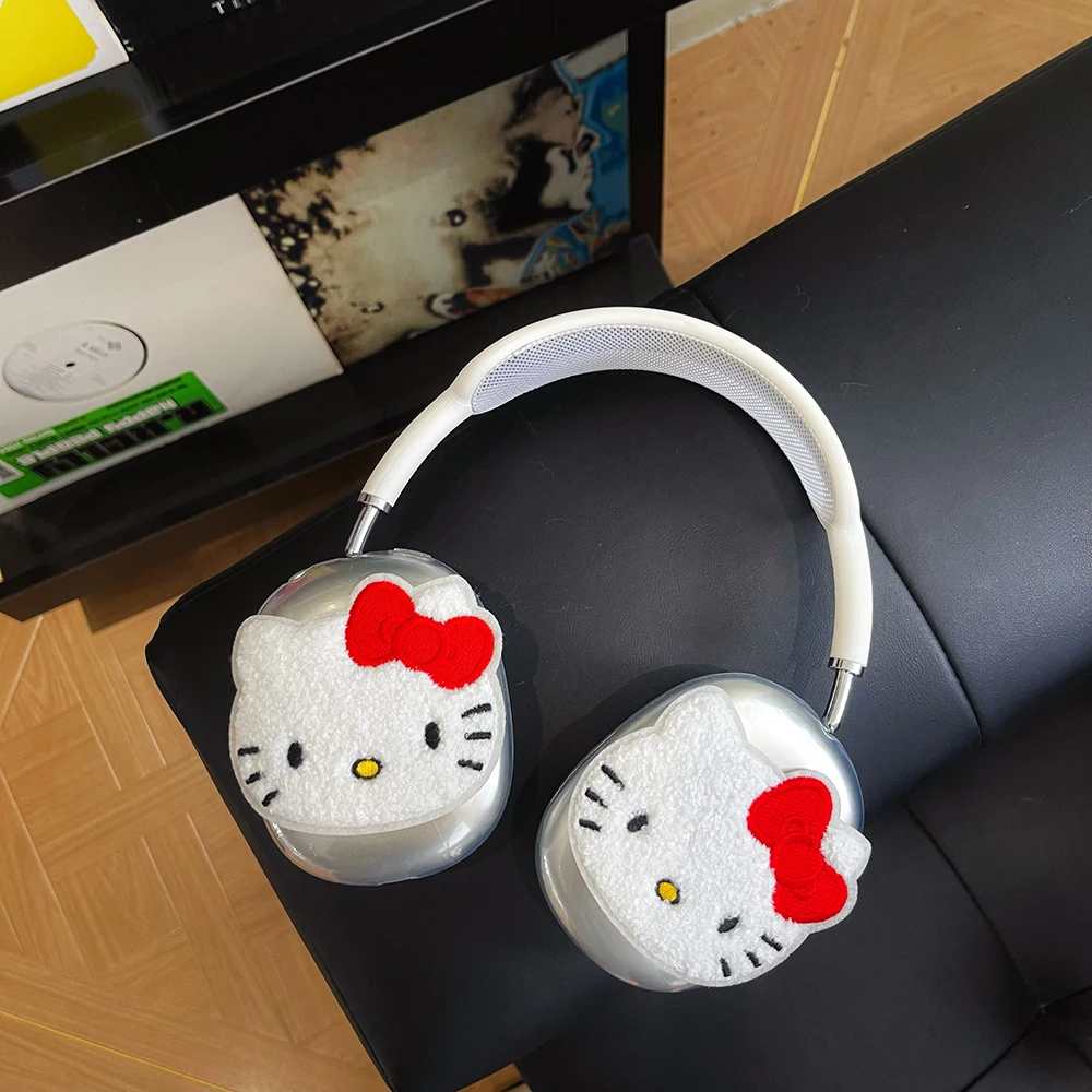 Cartoon Plush Sanrios Hello Kitty Suitable for AirPods Max Headphone Protective Cover TPU Clear Protective Anti-fall Soft Case