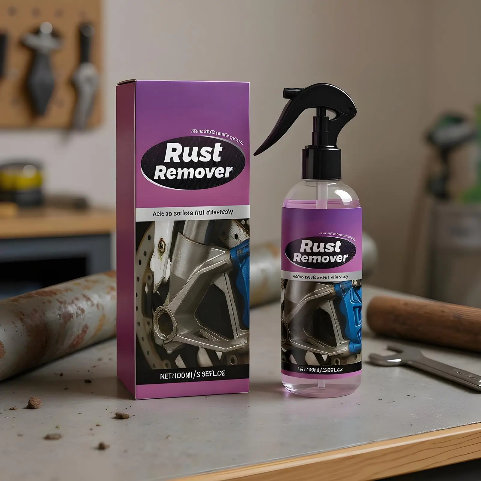 Rust Remover Spray 100ml Rust Stain Cleaner Spray Iron Stain Cleaner Converter For Car Automotive Wheel Chassis Marine