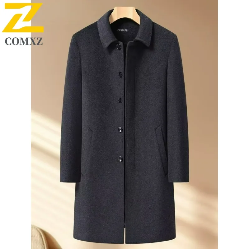 

COMXZ Mens TrenchCoat Comfortable Lapel Outdoor Travel Thickened Warm Parka 2025 Detachable Liner Lightweight Winter Down Jacket