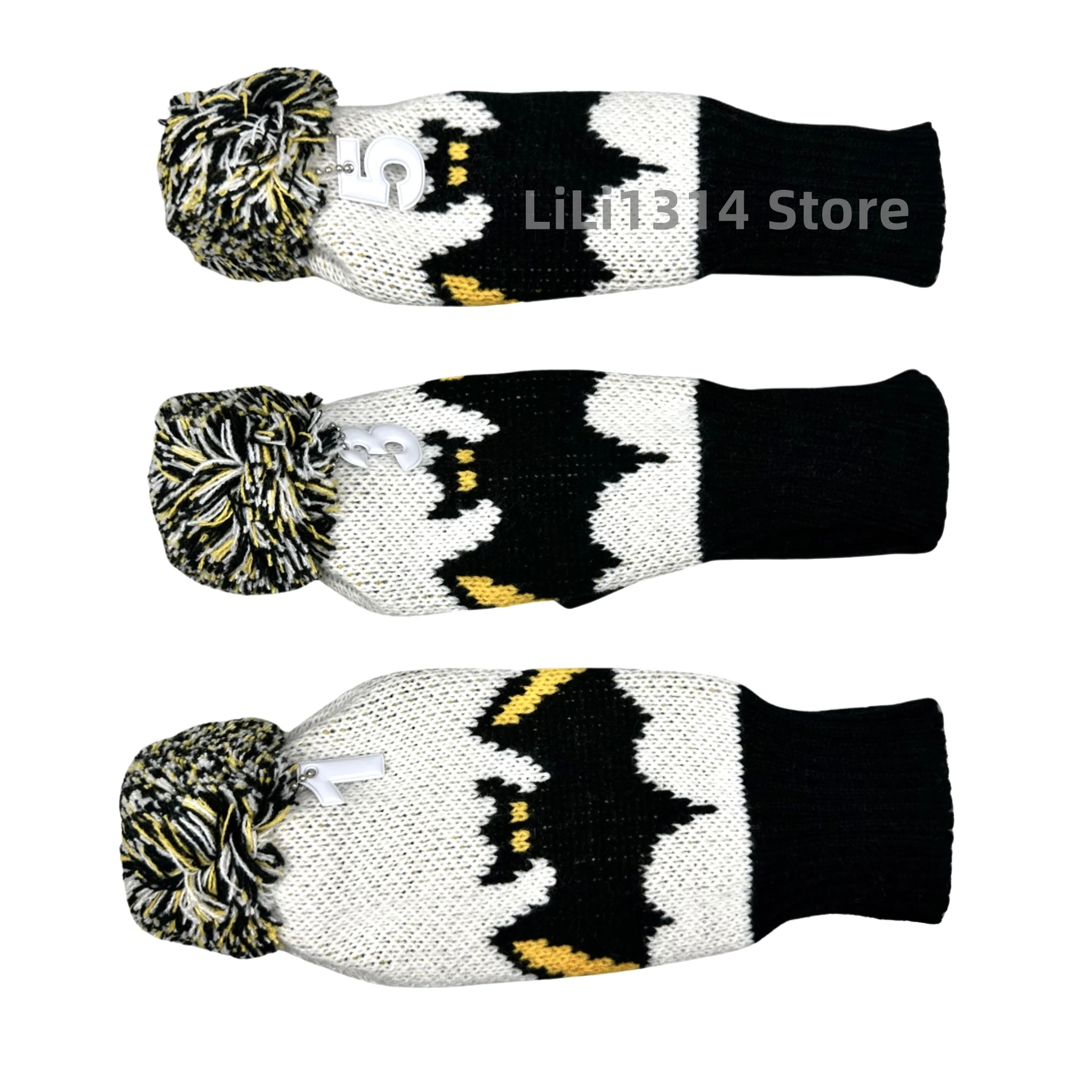 Golf Multiple styles Pattern clubs Head Knitted cover Driver Head Covers Fairway Hybrid Wood Head Covers 135 Wood Knitting Cover