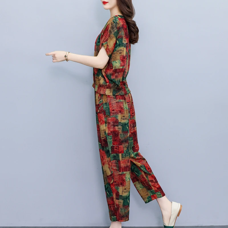 Summer Women\'s Suit 2024 New Korean Two Piece Sets Female Loose Elegant Pants and Blouse Set High Quality