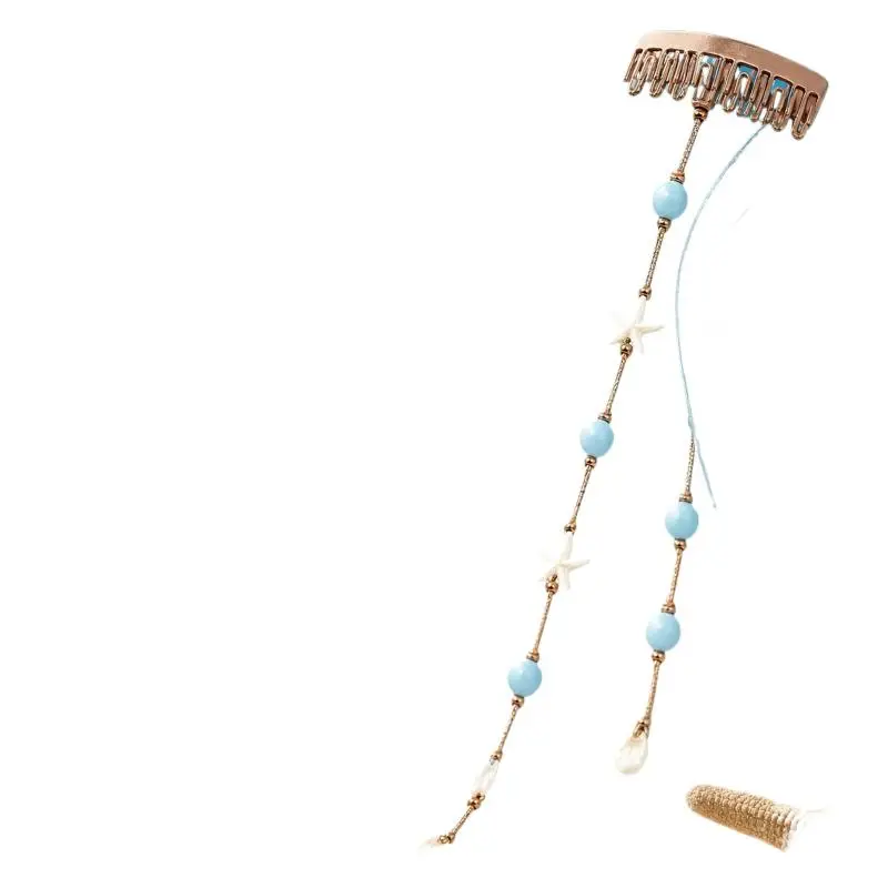 Strand-Meerjungfrauen-Haarschmuck: Seestern- und Perlendetails für Damen, Clip-Perlen, hübsches, süßes Sommer-Accessoire, Kopfschmuck, Frisur – Detail 8