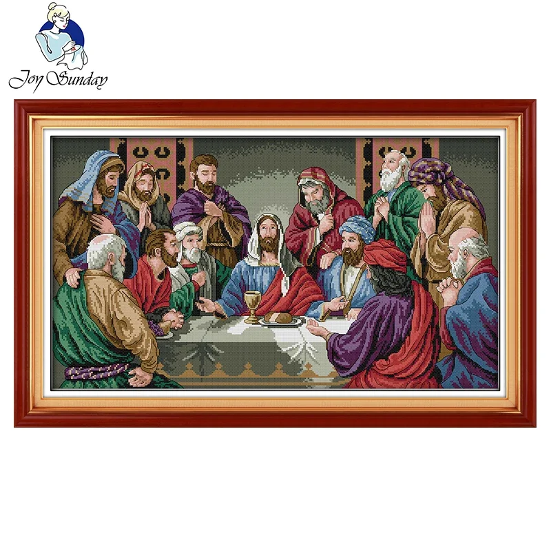 Joy Sunday Last Supper Christian Painting kit punto croce Home Decor contati stampato 16/14/11CT set di ricamo ricamo fai da te