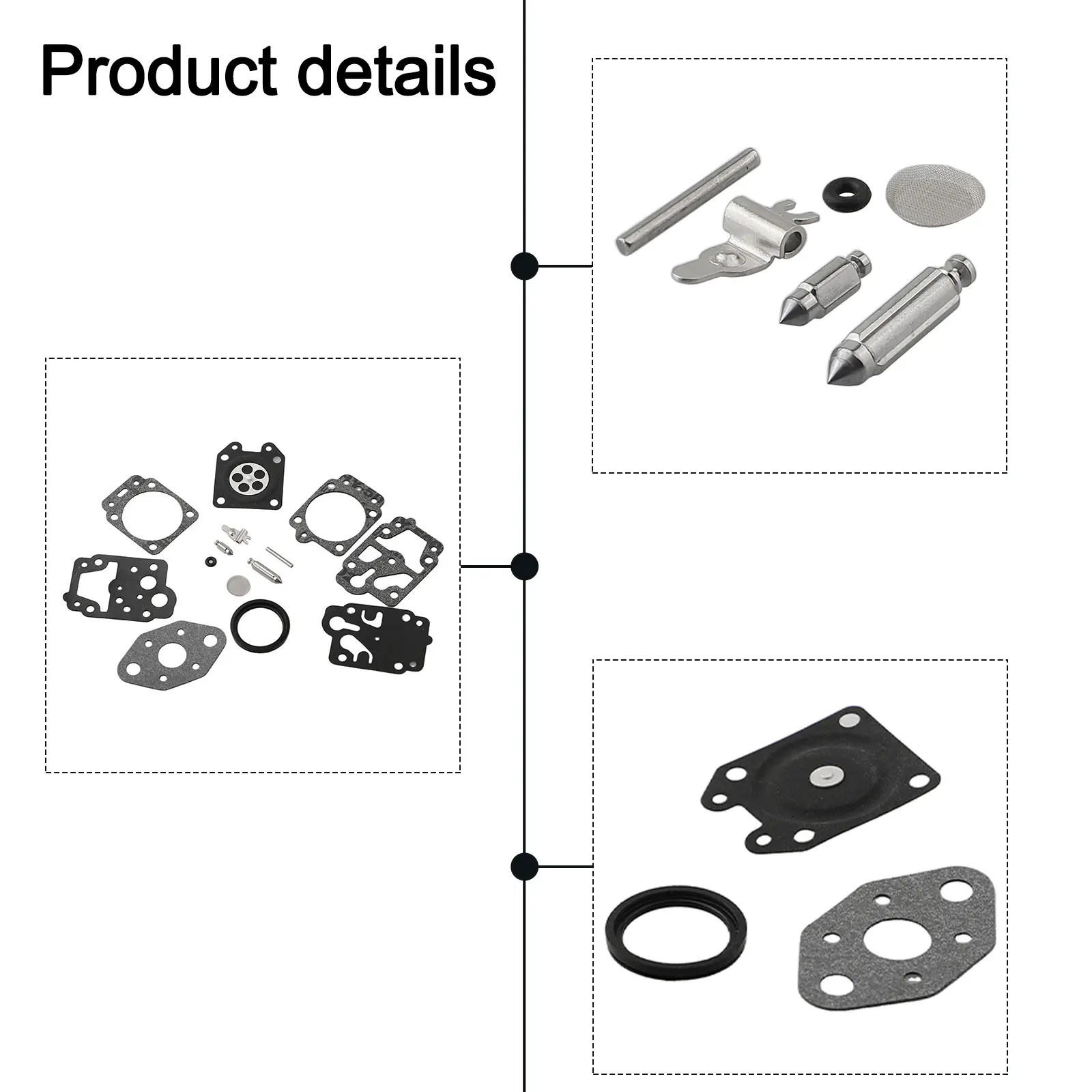 Carburetor Repair Kit Compatible with T26CS B26PS Trimmer Includes Diaphragm Gasket and Metering Chamber Parts