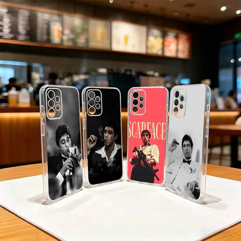 

C-Classic Movie S-Scarface Clear TPU Soft Case Phone Case For Samsung S 25,24,23,22,30,21,10,9,Ultra,Plus,Lite,FE,4,5 G