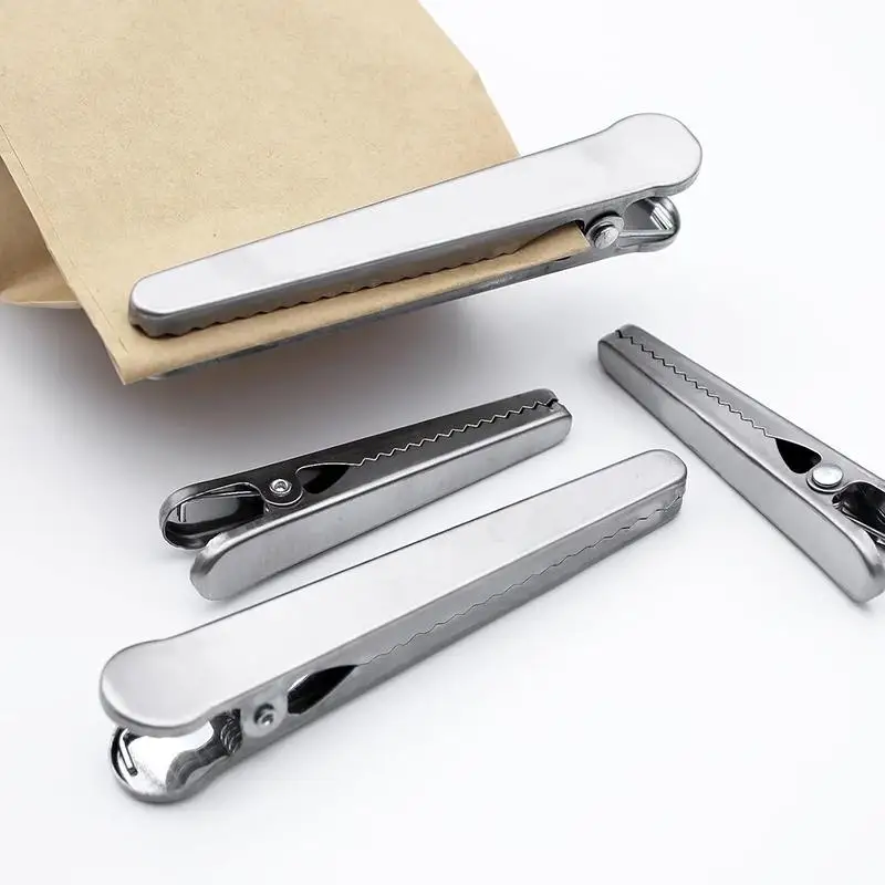 Stainless Steel Snack Bag Sealing Clips Reusable Multi-Purpose 3/6/12PCS for Kitchen Food Fresh Keeping Household Organization