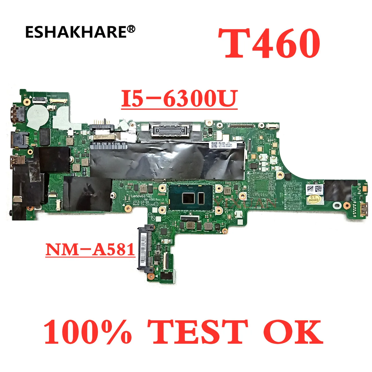 

FRU 01AW324 for Lenovo Thinkpad T460 Laptop Motherboard BT462 NM-A581 with I5-6200U CPU Motherboard 100% Fully Tested