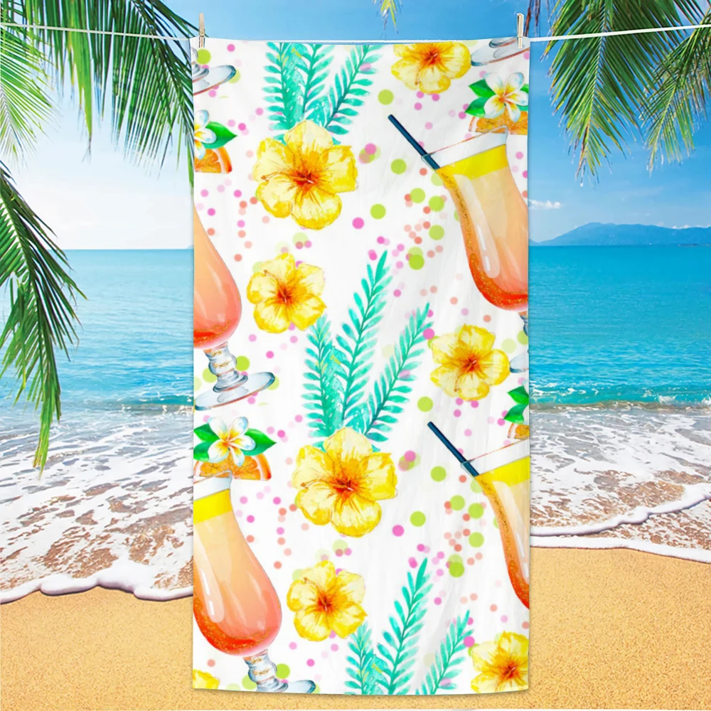 비치 패턴 비치 타월, 디지털 인쇄 얇은 속건성 모래 방지 마이크로 화이버 수영, 요가, 여행, 체육관, 선물용 경량