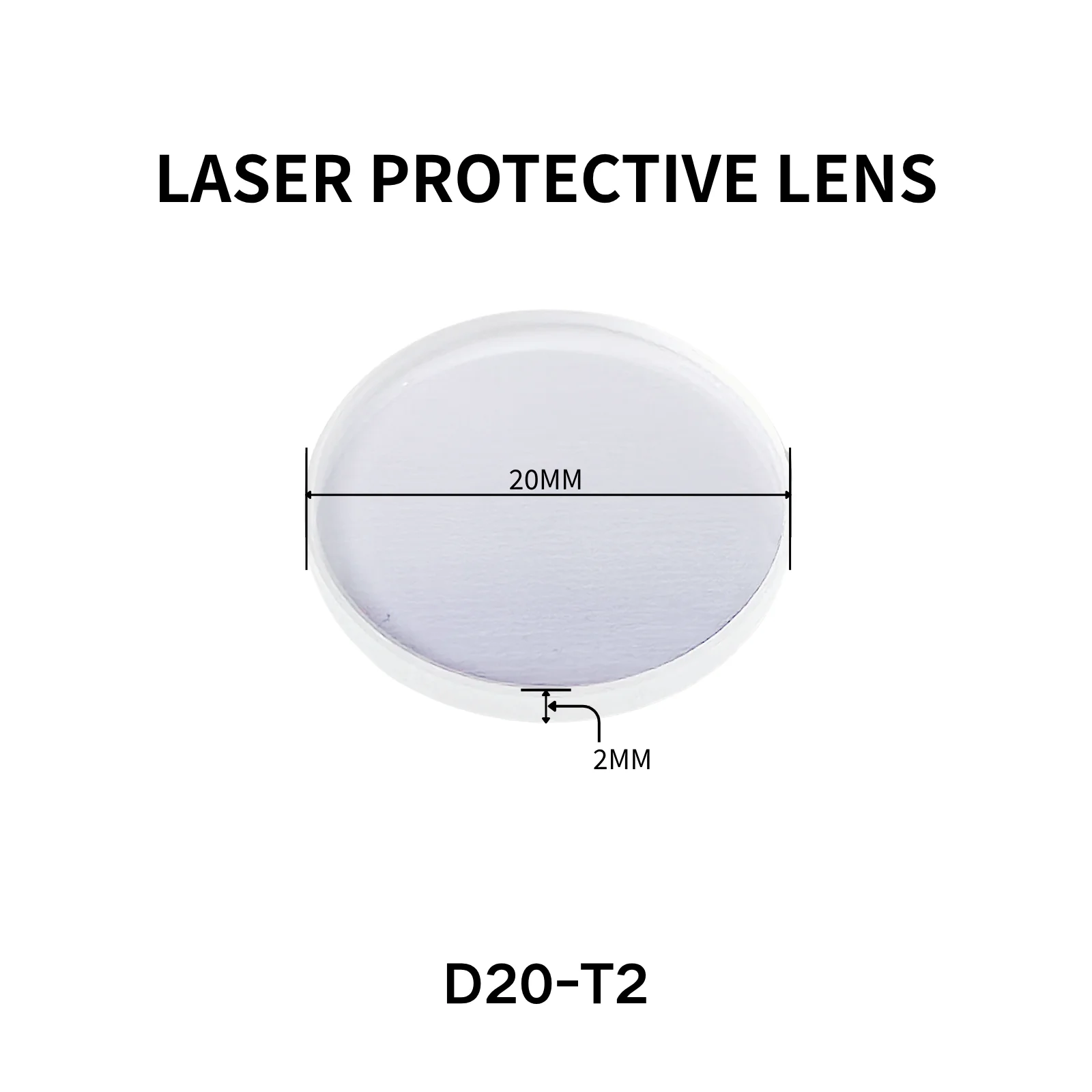 Hgnova 10 Pcs Laser Protective Lens D20*2mm for 1000-3000w 4 in 1 Handheld Laser Welding Machine, 1064nm Universal Laser Welding Lens Laser Protective Window Lens