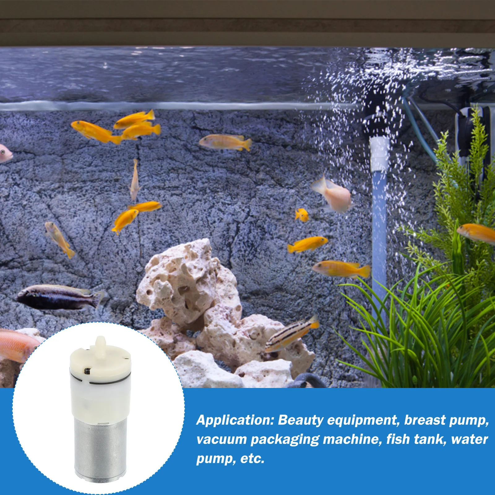 

370 Diaphragm Mini Air Pump Dc 3V-12V Quiet Large Volume Oxygen Pump for Aquarium Medical Massage Therapy Equipment