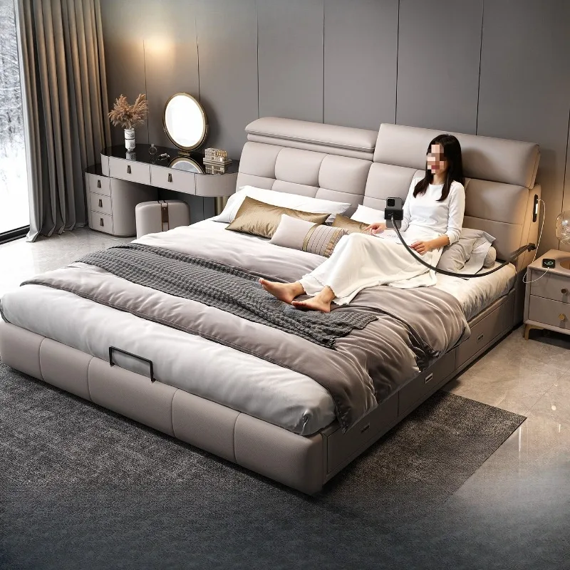 

Кровать изголовья размера «queen-size», минималистичный спальный мягкий каркас кровати в скандинавском стиле, необычный комплект для спальни Camas De Casal De Luxo, мебель