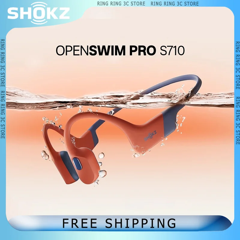 Shokz OpenSwim Pro S710 Наушники для плавания с костной проводимостью Беспроводные водонепроницаемые спортивные наушники IP68 Двойной режим Bluetooth и MP3