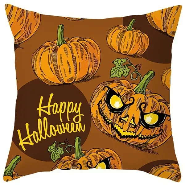 Halloween Pillow Cover Cartoon Pumpkin Ghost Printed Pillow Cover Halloween Decorations for Home Square Pillowcase Party Stuff