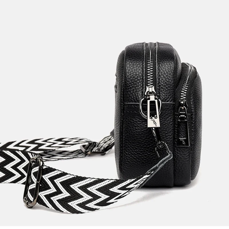 Women Crossbody Bag Multi Space Fashion Design Sense Large Capacity PU Material Lightweight Single Shoulder Bag