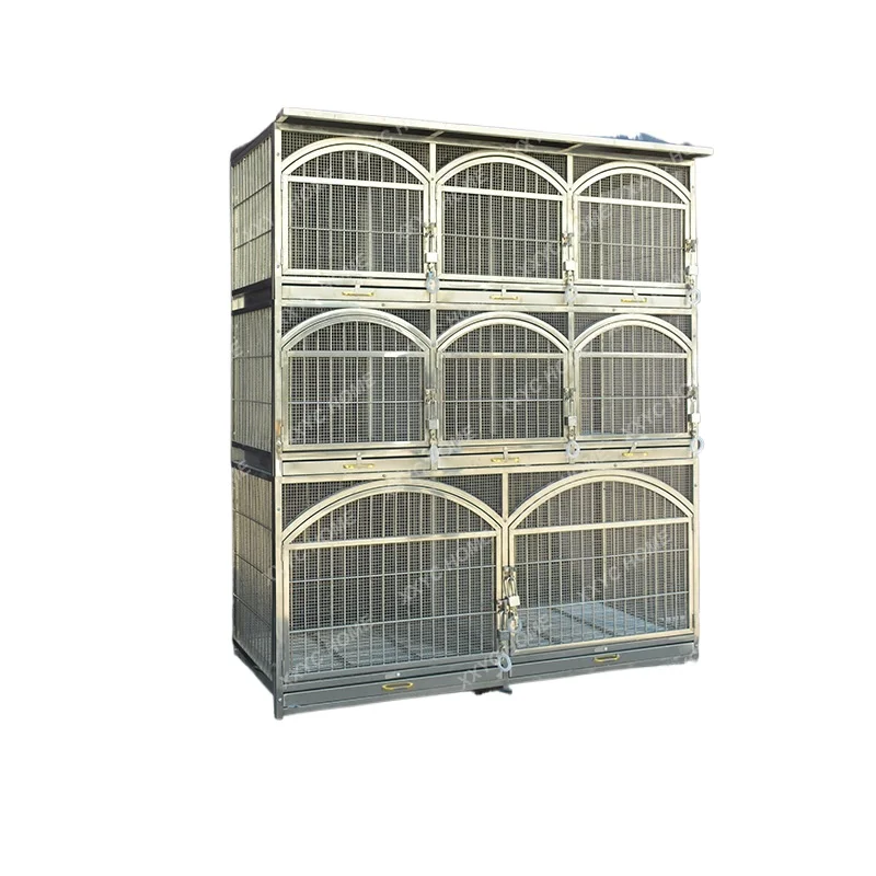 Stainless Steel Multi-Layer Funnel Dog Cage Pet Shop Foster Cabinet Small and Medium Dogs with Toilet