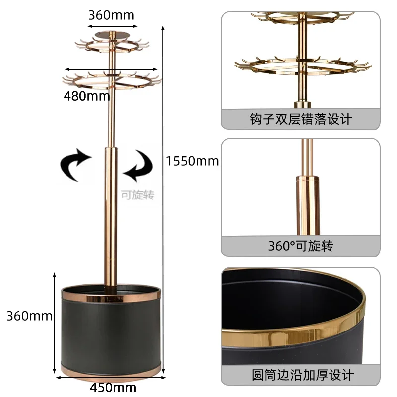 *Y& Barrel stainless steel metal belt rack, clothing store leather goods display rack, rotatable removable belt display rack