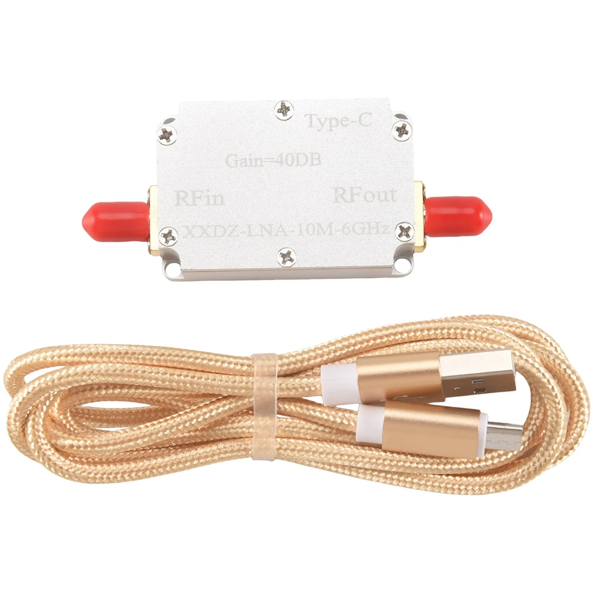 Amplificador de baixo ruído 10m-6ghz ganho 40db alta planicidade lna rf sinal receptor de condução frontal para rádio fm, 40db