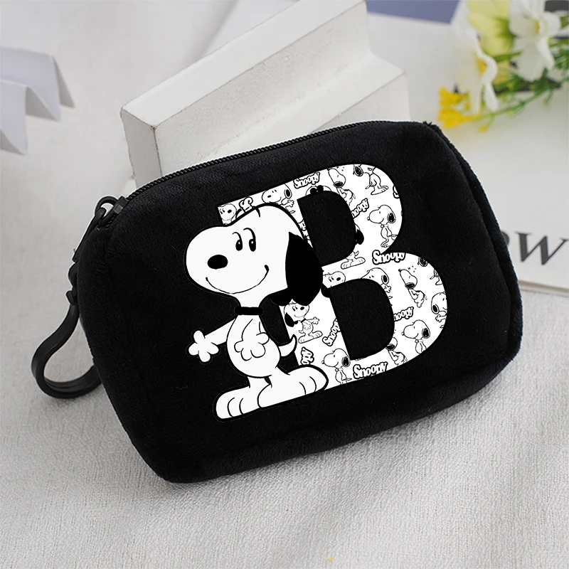 Snoopys Boys Girls Coin Purse Cute Portable Wallet Cartoon Anime Printed Letter ID Card Storage Bag New Children Birthday Gifts