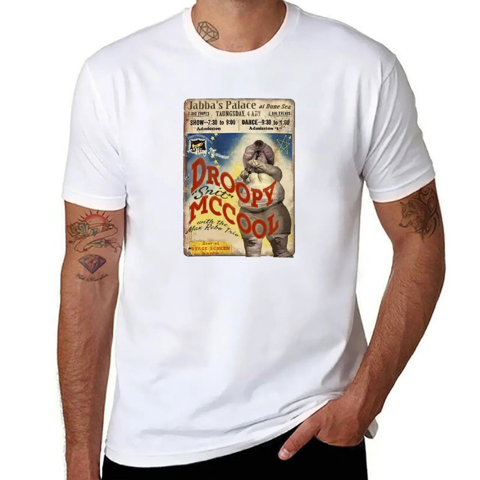 

Vintage Style Fan Art Droopy McCool Concert Poster T-Shirt t shirts for man pack white cotton tshirt 100% anime tshirt T-shirt