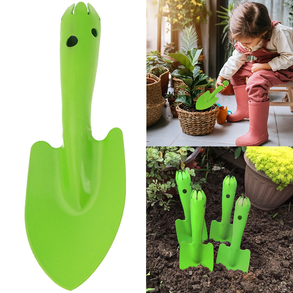 Garden Hand Shovel Round Handle Planting Trowel Shovel Portable Small Metal Shovel Multifunction Gardening Tools