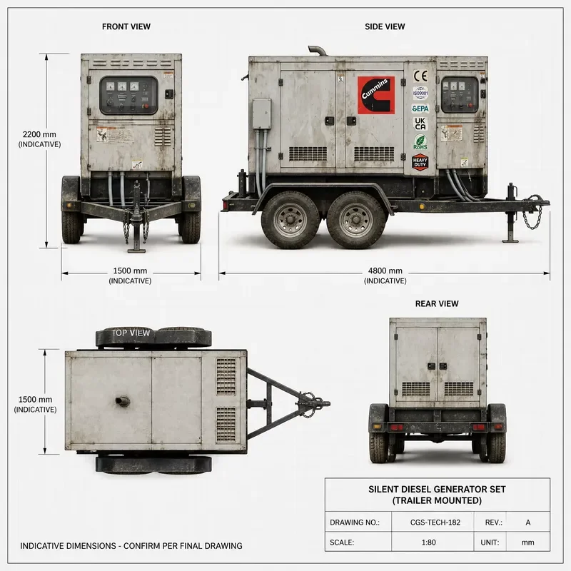 For 2 Cylinder Engine Generator 15kw Auto Start Remote Start 3 Phase Silent Portable ATS 50/60Hz 20-2000KW