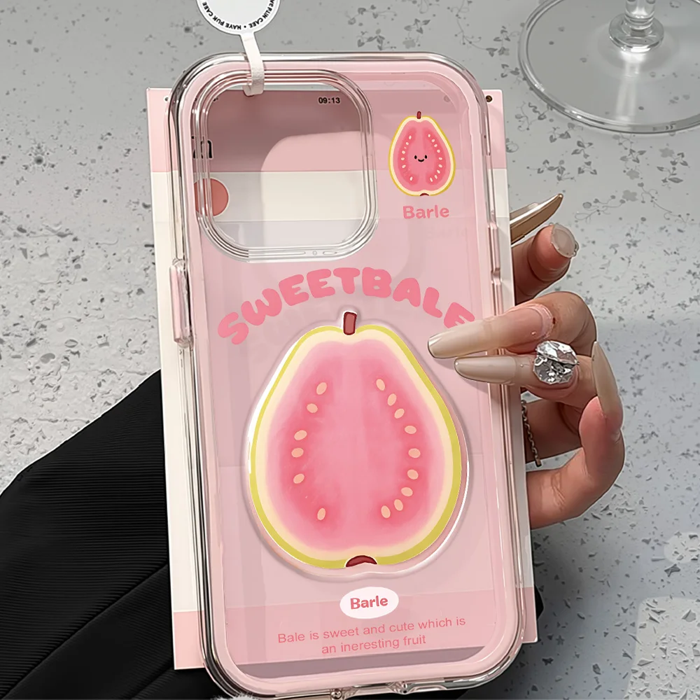 2-in-1 Weiche TPU Candy-Farben Handyhülle für iPhone 17 Pro Max 16 13 11 15 14 12 Air 17promax Transparente Frucht-Bemalte Hülle