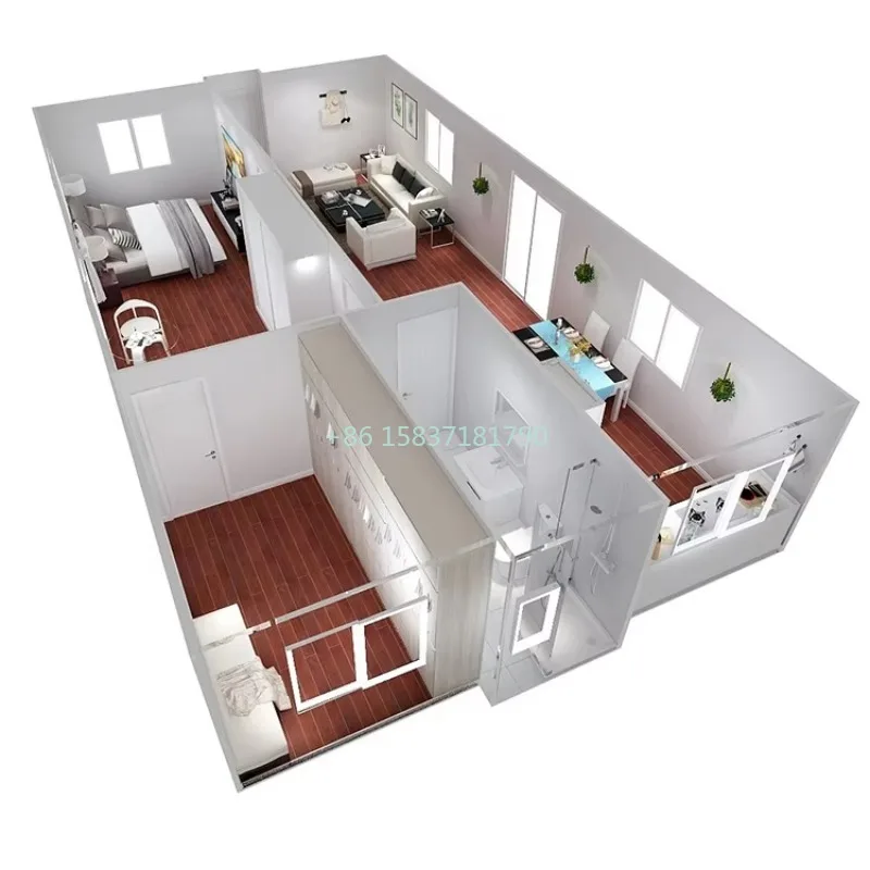 Steel Structure Container House Low Cost Modular Folding Tiny House Apartment Building Designs Plans Mobile Home Container House