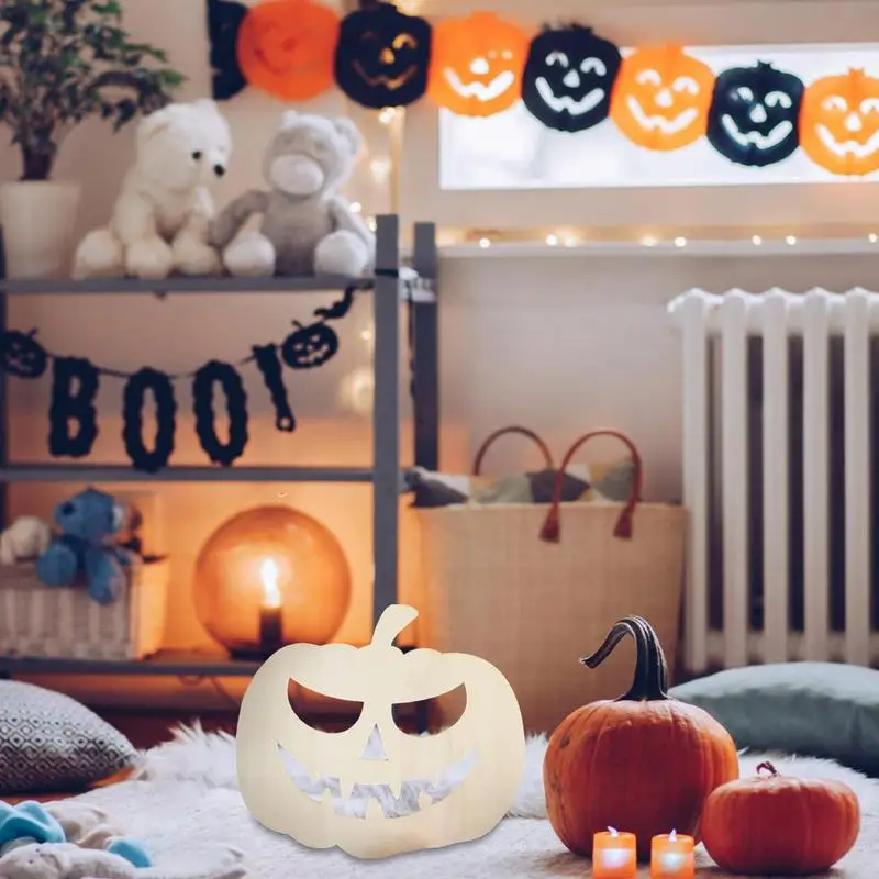 

Halloween Unfinished Wooden Pumpkin Unfinished Halloween Pumpkin Sign With Hole Indoor Outdoor Harvest Festival Decoration For