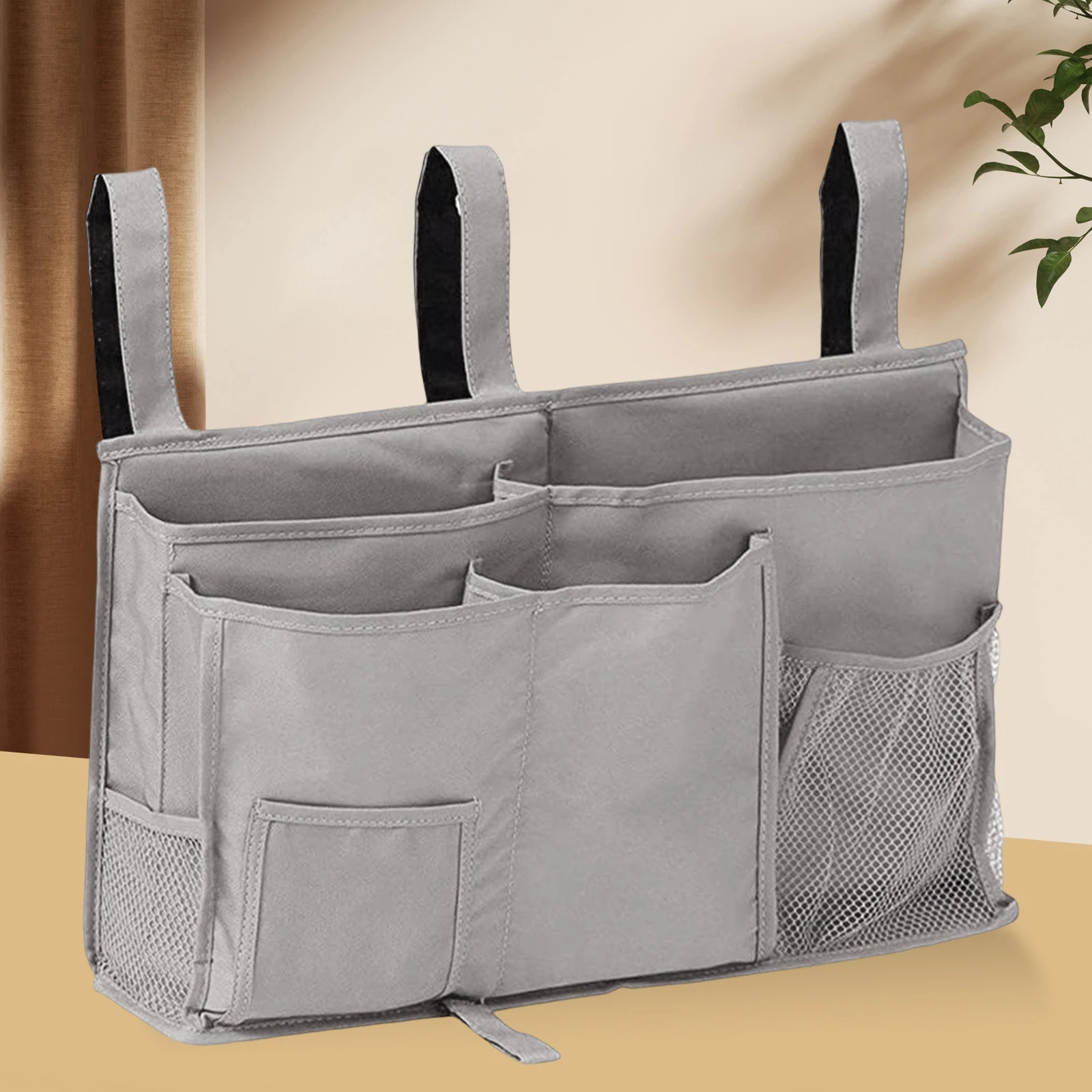 Bedside Caddy Storage Bag Multi Pockets Hanging Bag Bed Accessories Organizer Gadget Oxford Cloth for Dorm Bunk Hospital Book