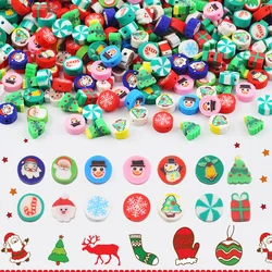 10mm 50pcs Christmas style iconic Tree Santa Claus Gifts Snowman beads for Jewelry Making Bracelet Necklace Handmade Crafts DIY