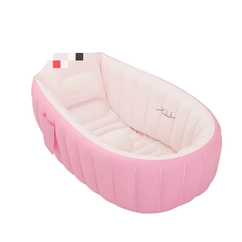 子供用ポータブルインフレータブルpvc浴槽-ピンク色-折りたたみ式-プレイバス-家庭用-屋外用-バスツール