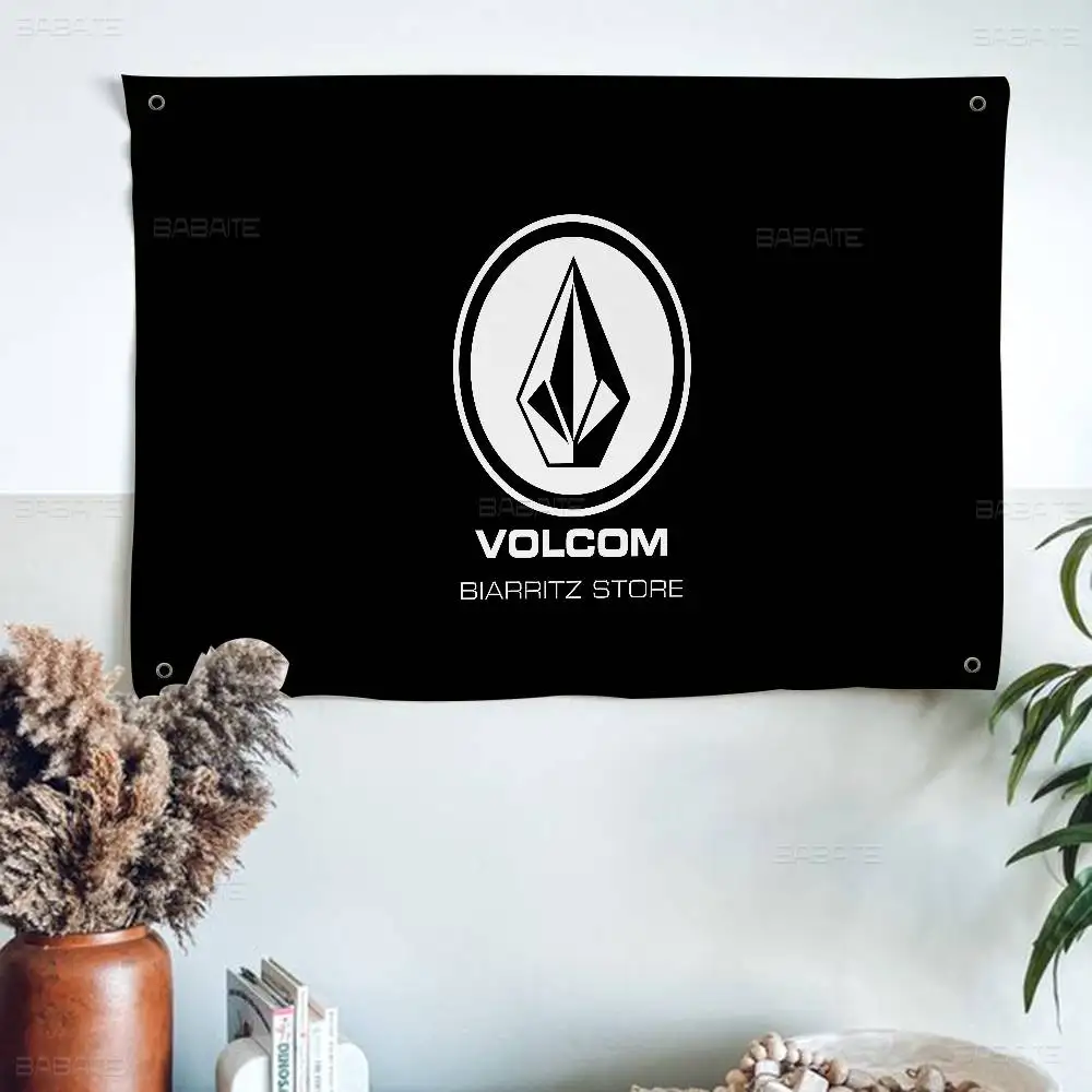 V-VolcomS LOGO Small Size Cheerleading Banner Hand Pulled Flag Outdoor Atmosphere Flags